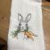 Kitchen towel with easter bunny embroidery design