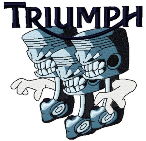 Triumph trio logo embroidery design