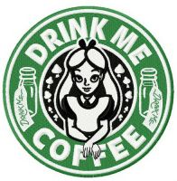Drink me coffee embroidery design