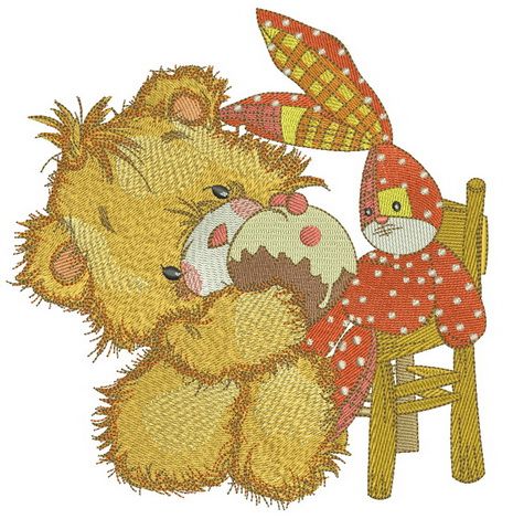 Cupcake for bunny toy machine embroidery design