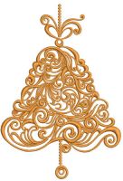 Christmas bell 3 embroidery design