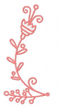 Pink flower machine embroidery design