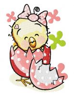 Chicken girl embroidery design
