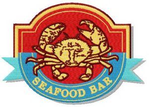 Seafood bar embroidery design