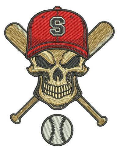 Immortal baseball player machine embroidery design