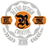 Retro design creative badge embroidery design