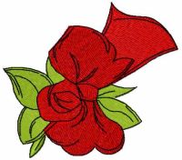 Red rose free embroidery design 15