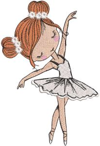 Young ballerina in dance embroidery design