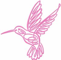 Pink humming bird free embroidery design