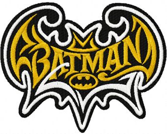 Batman modern logo machine embroidery design