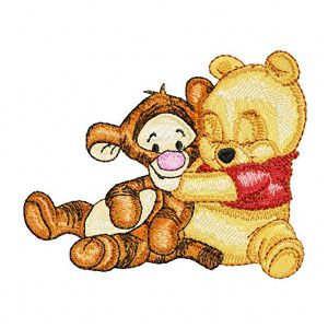 Baby Pooh and Baby Tigger 2 machine embroidery design