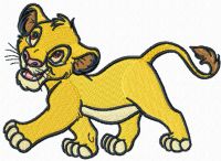Simba Walking embroidery design
