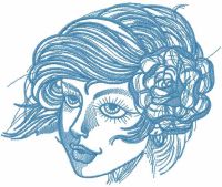 Blue wind in your hair embroidery design