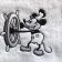 Retro Mickey design on towel embroidered
