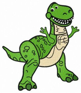 Excitable Rex embroidery design