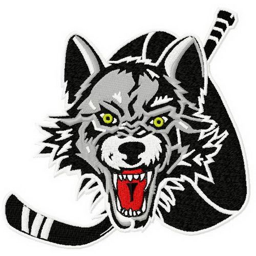 Chicago wolves logo machine embroidery design