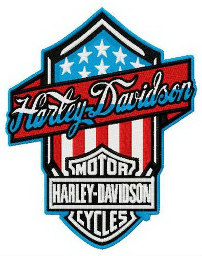 Harley-Davidson retro style logo machine embroidery design