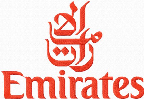 Emirates airlines logo machine embroidery design
