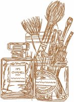 Female image set embroidery design