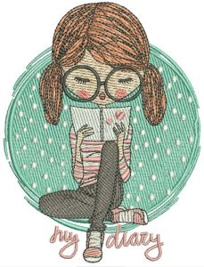 My diary embroidery design