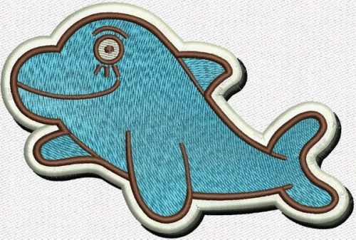 Dolphin machine embroidery design