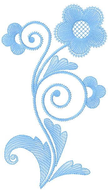 Light blue flower free embroidery design