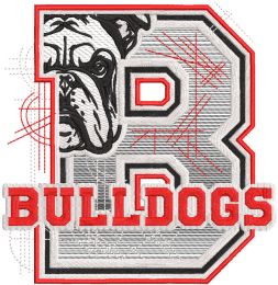 Georgia Bulldogs sketch logo embroidery design