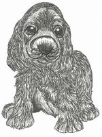 Faithful dog embroidery design