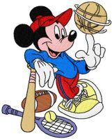 Mickey Mouse Baseball embroidery design