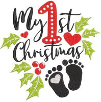 My first Christmas embroidery design