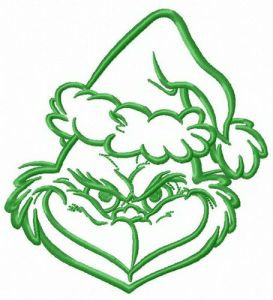 Prankster Grinch embroidery design