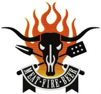 Meat Fire Beer embroidery design