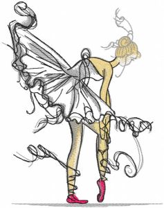 Desenho de bordado de ponta para vestido de bailarina