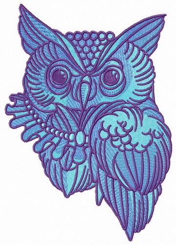 Wizard's owl machine embroidery design
