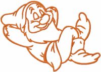 Sleepy Bashful one colored embroidery design