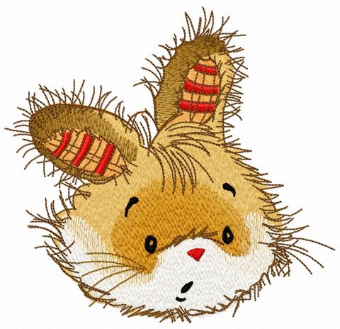Surprised bunny machine embroidery design