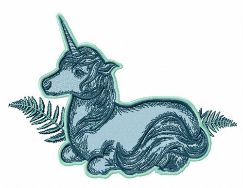 Naive unicorn machine embroidery design