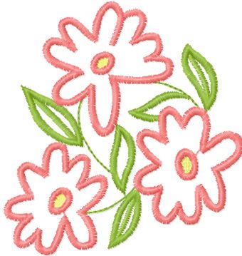 flower pink free machine embroidery design