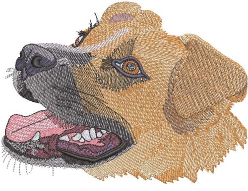 Big dog muzzle embroidery design