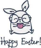 Morning bunny happy easter embroidery design