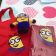 Crazy Minion embroidered on red bag and red towel