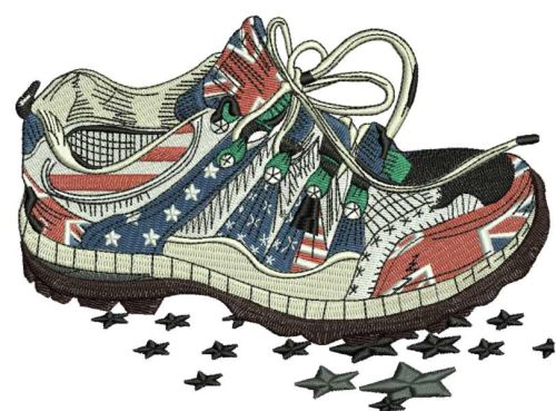 British cross shoes embrodiery design
