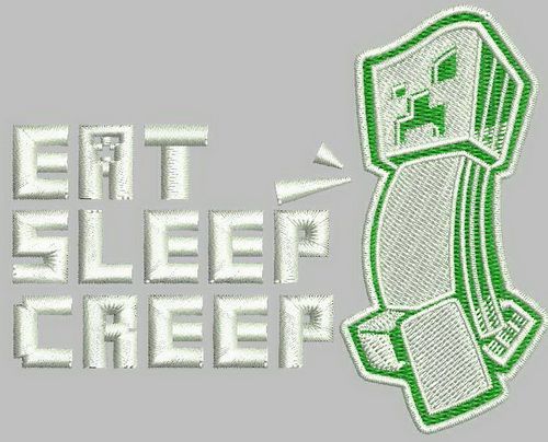 Eat, sleep, creep machine embroidery design