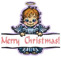 Angel with poster 2 embroidery design