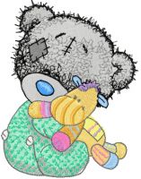 Teddy bear and favorite toy embroidery design