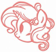 Unicorn with chic curls embroidery design