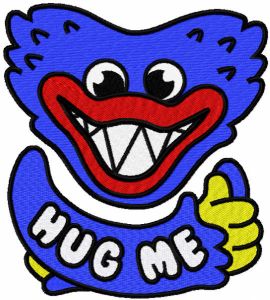 Huggy Wuggy embrasse-moi motif de broderie