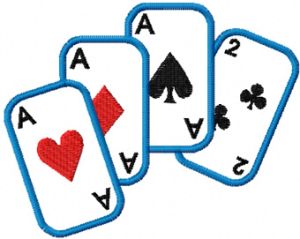 Playing card embroidery design