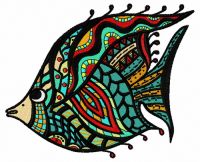 Mosaic fish 3 embroidery design