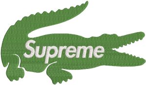 Lacoste Supreme crocodile embroidery design